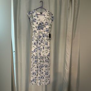 Blue and Green Floral Dress